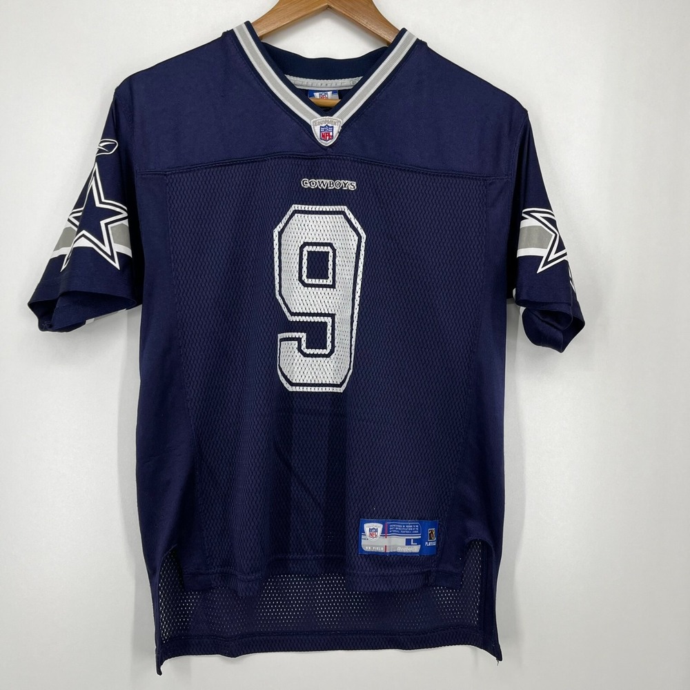 Reebok NFL Dallas Cowboys Tony Romo Jersey Kids Large 14-16 Navy Blue #9